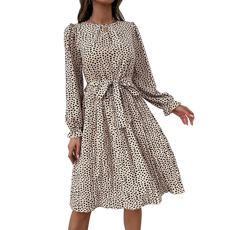 Damen Midikleid mit geraffter Taillenbinde und Plissée-Rock Shop Nory