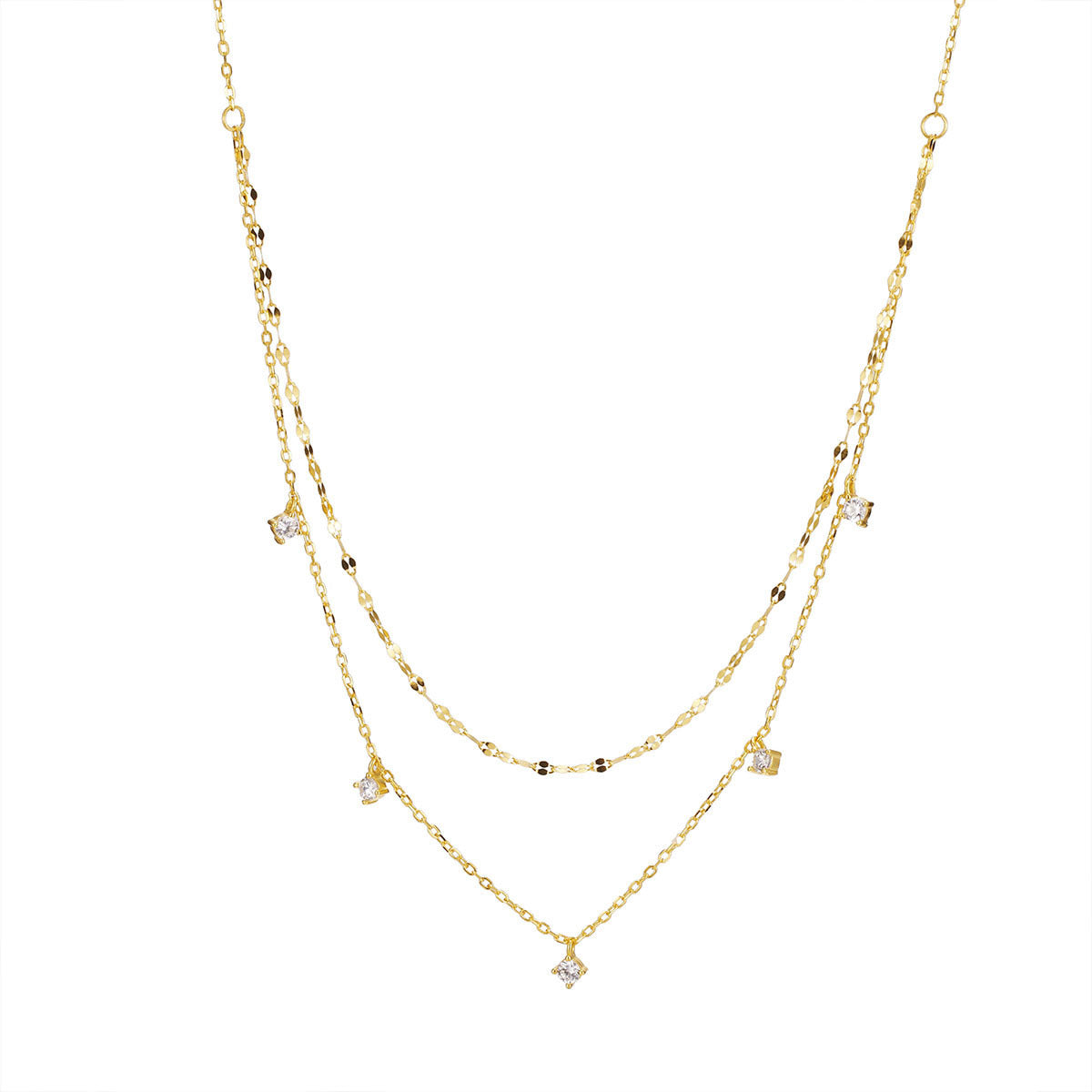 Damen hochmoderne Halskette mit funkelnden Zirkonia-Elementen Shop Nory
