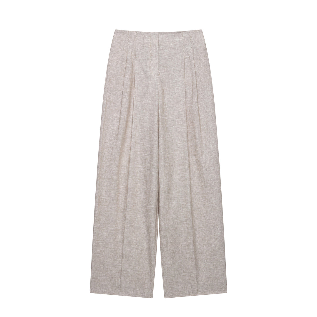 Damen Hochtaillierte Culotte-Palazzohose mit Bügelfalte und weitem Bein Shop Nory
