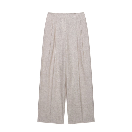 Damen Hochtaillierte Culotte-Palazzohose mit Bügelfalte und weitem Bein Shop Nory