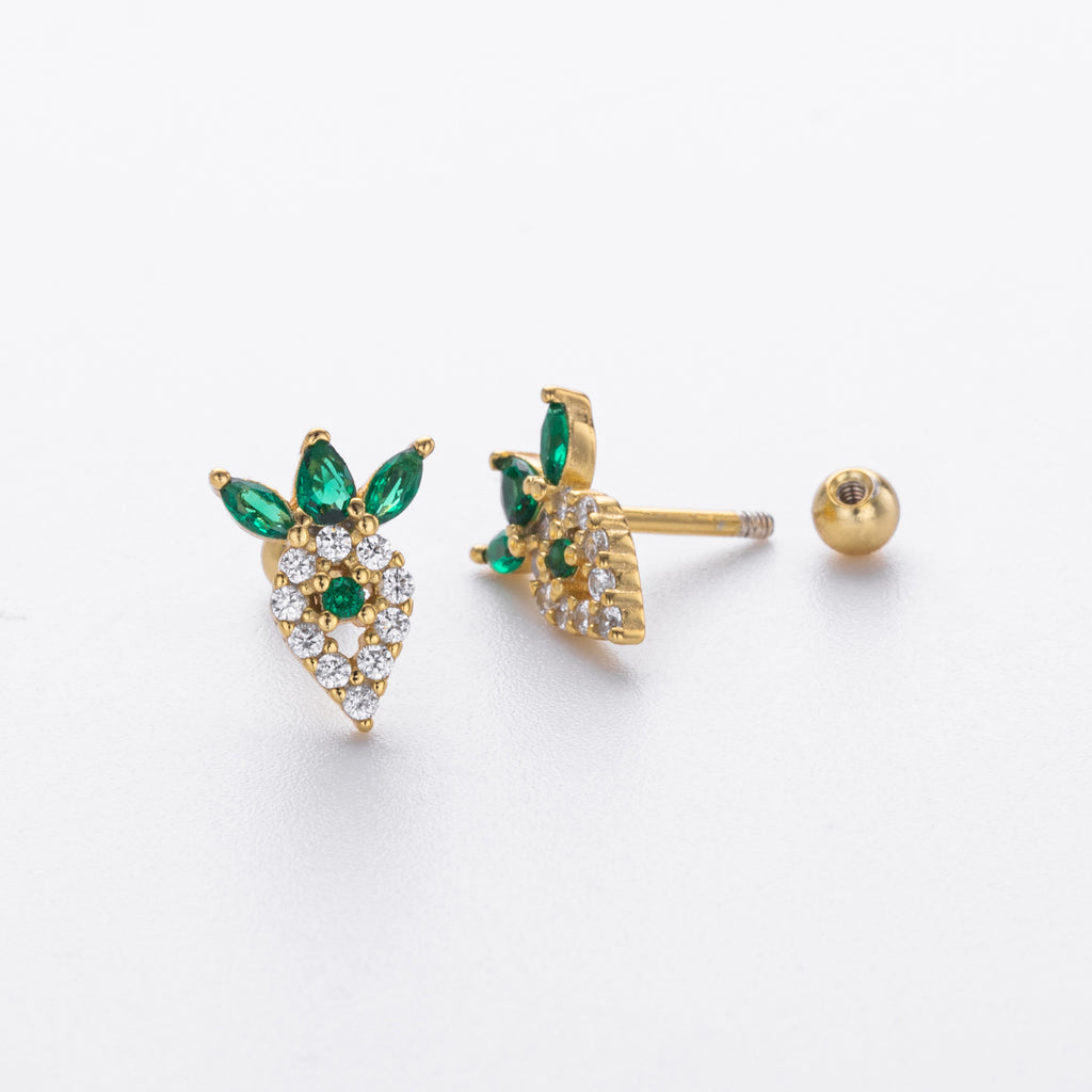 Damen Ohrstecker mit luxuriösem Zirkon-Besatz und elegantem Blattdesign Shop Nory