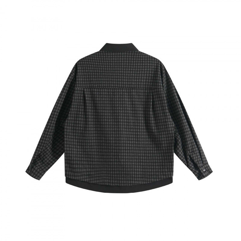 Unisex Boxy-Overshirt mit integriertem Hemdfront, V-Ausschnitt und kastiger Silhouette Shop Nory