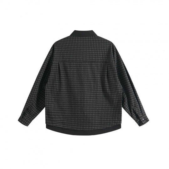 Unisex Boxy-Overshirt mit integriertem Hemdfront, V-Ausschnitt und kastiger Silhouette Shop Nory