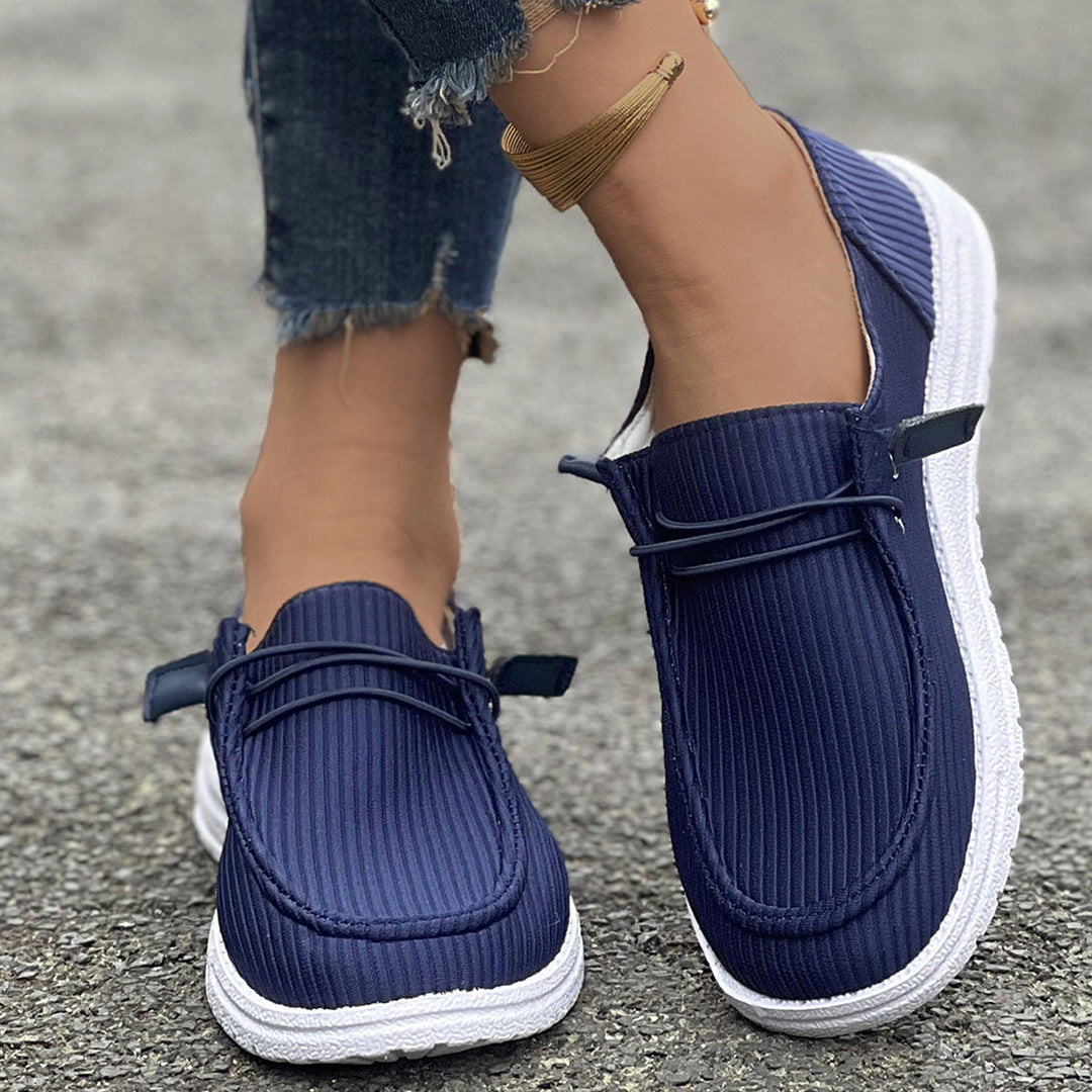 Damen Mode Slip-On Schuhe mit rutschfester Sohle und elastischem Band
