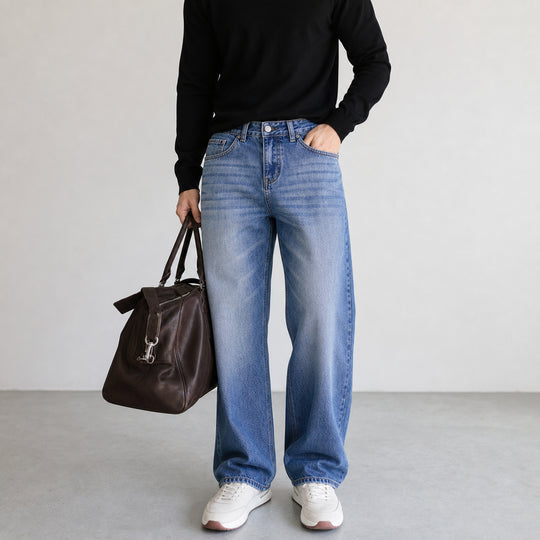 Damen High-Waist Wide-Leg Jeans aus softem Denim mit weitem Bein Shop Nory