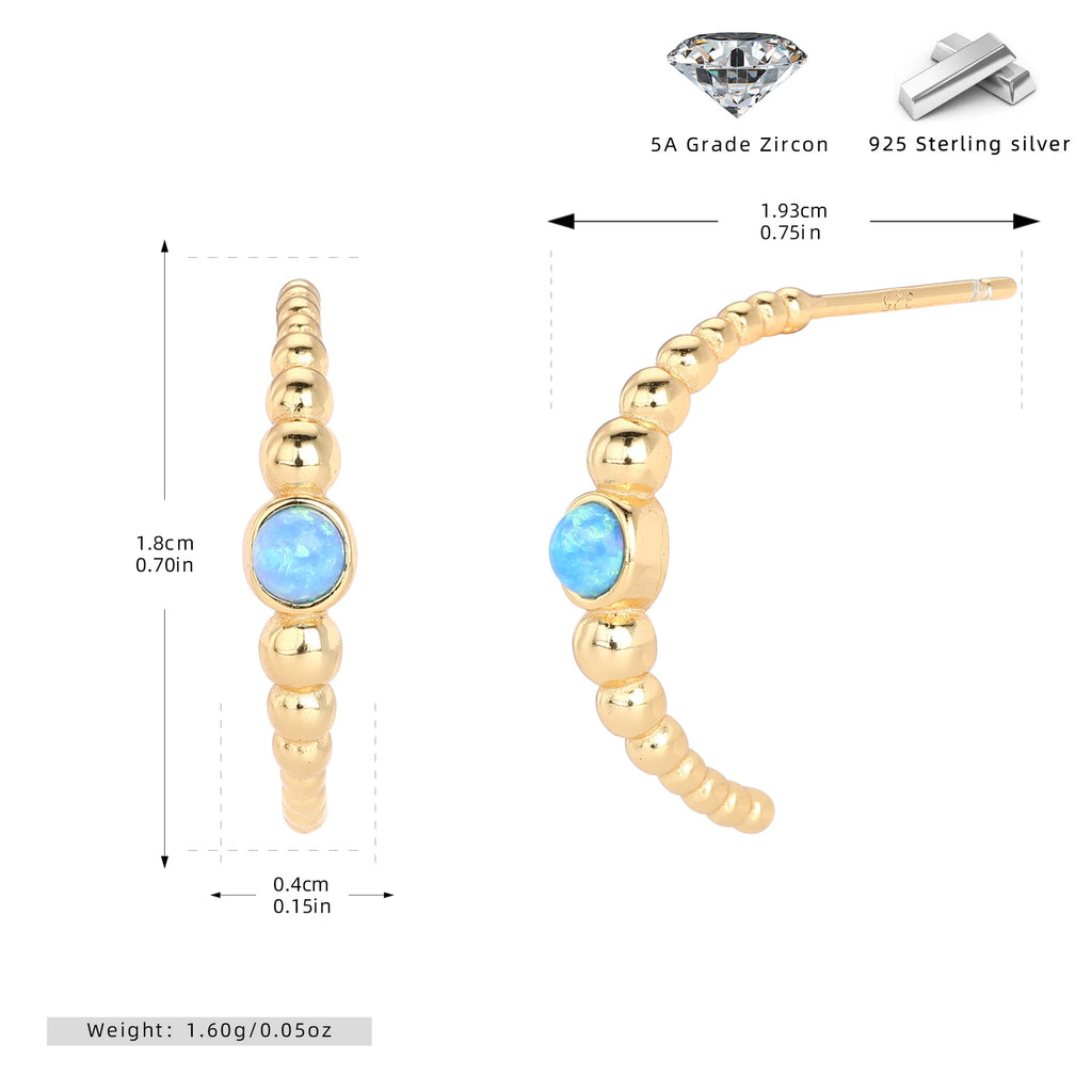 Damen Ohrringe mit funkelndem Opal und 925 Sterling Silber Shop Nory