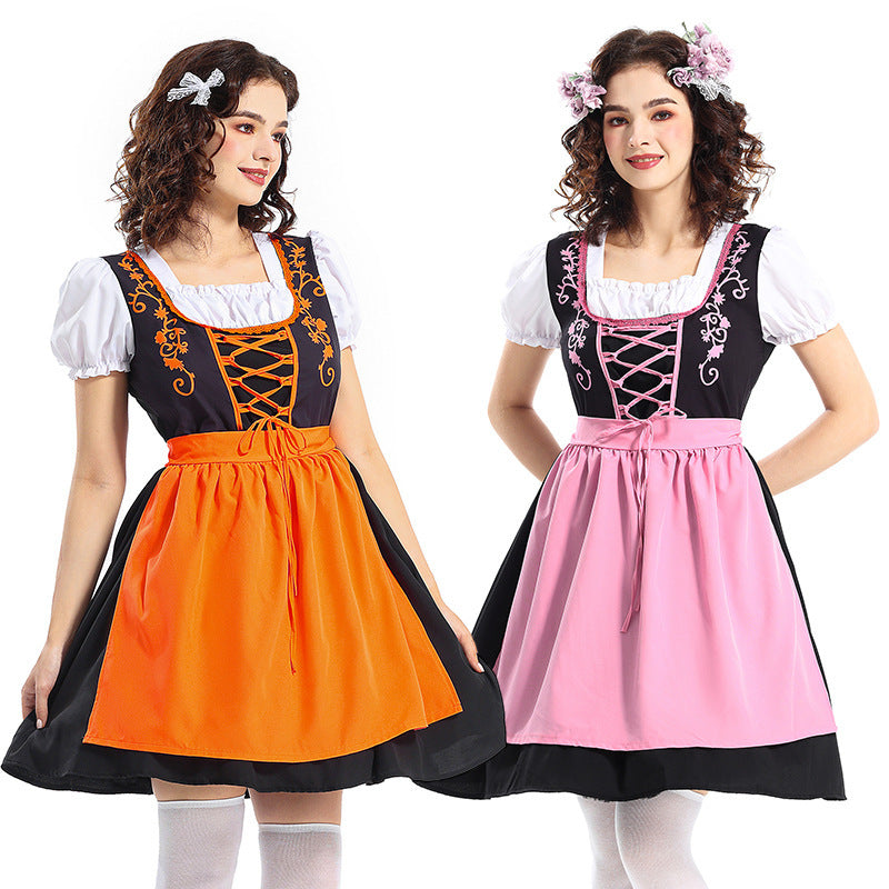 Damen nan traditionelles Dirndlkleid mit dekorativer Schnürung und abnehmbarer Schürze Shop Nory