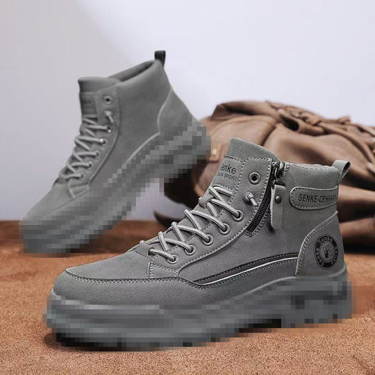 Herren knöchelhohe Sneaker-Boots aus Veloursleder mit Reißverschluss und profilierter Gummisohle Shop Nory