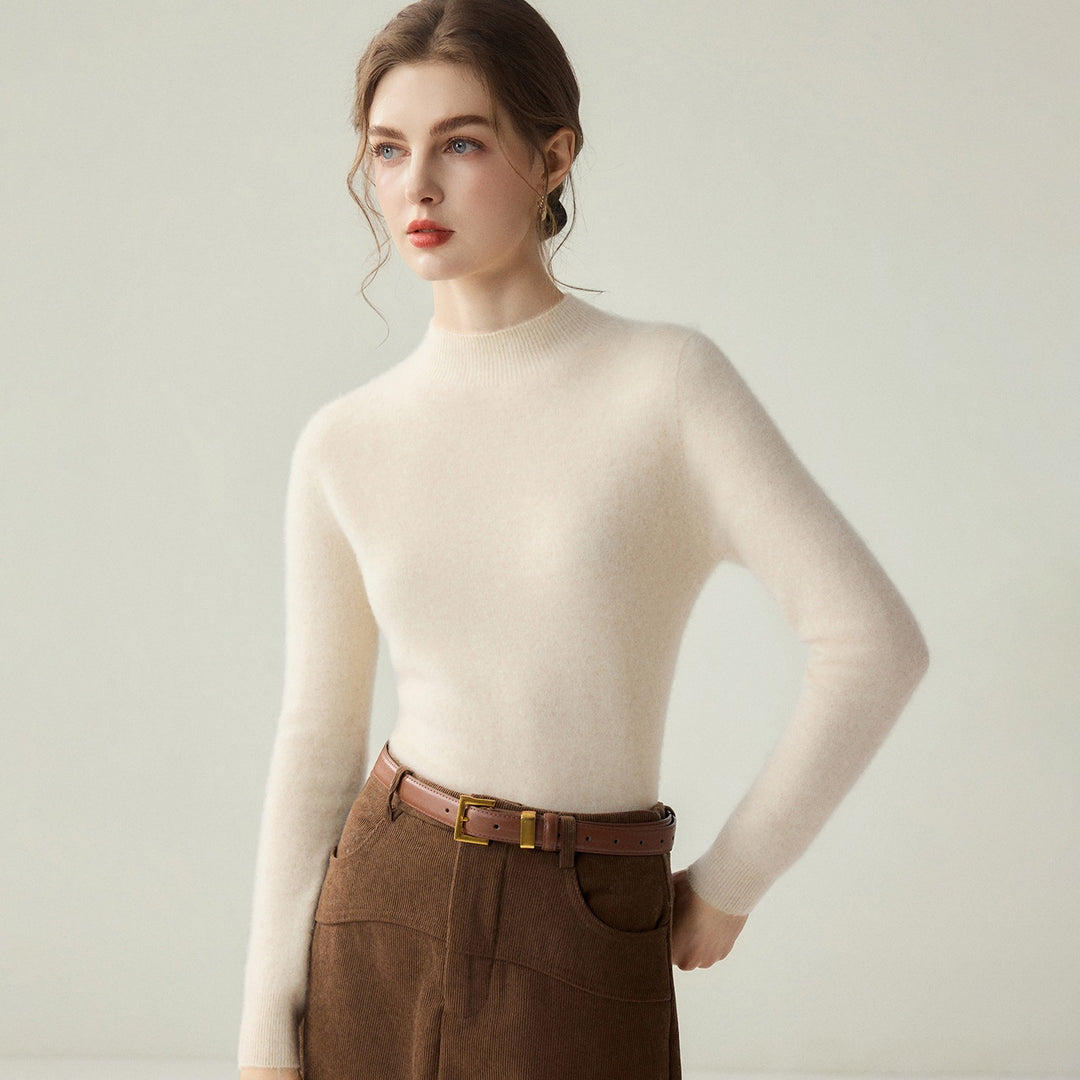 Damen Schmaler Mockneck-Feinstrickpullover mit kaschmirähnlicher Haptik Shop Nory