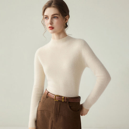 Damen Schmaler Mockneck-Feinstrickpullover mit kaschmirähnlicher Haptik Shop Nory