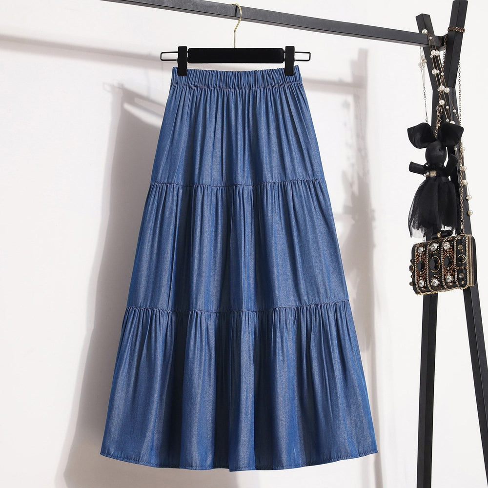 Damen Midi-Rock im lässigen Vintage-Stil