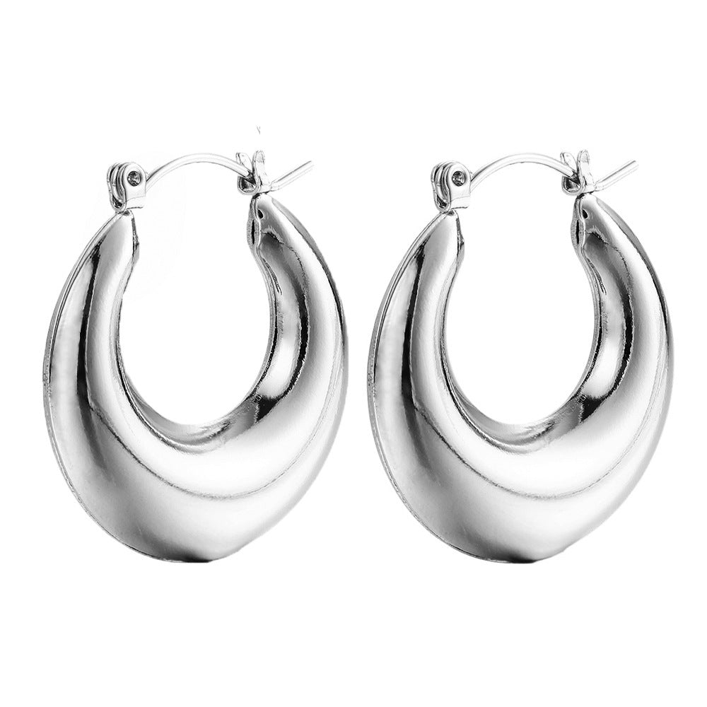 Damen goldene Ohrstecker im eleganten geschwungenen Design Shop Nory