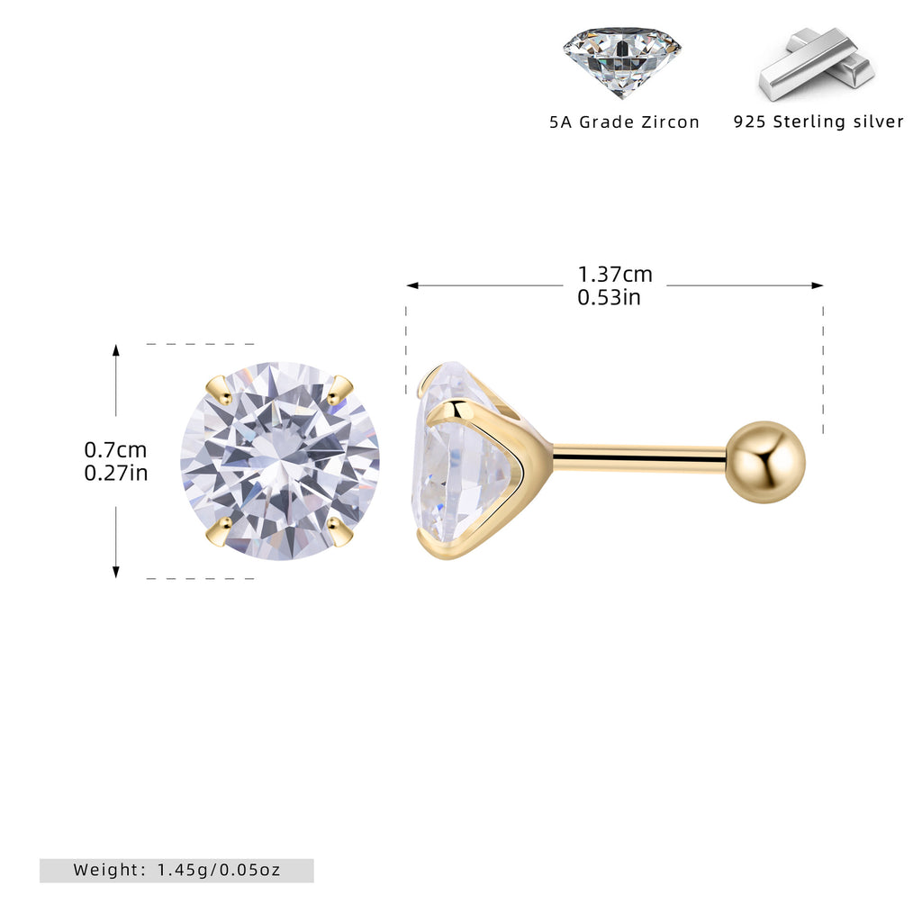 Damen Ohrstecker mit funkelndem Zirkon und hochwertigem 925 Sterling Silber Shop Nory