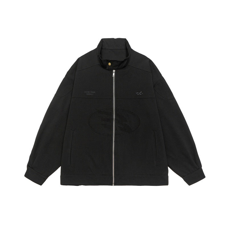 Unisex Boxy-Zipjacke im Oversized-Cut mit Stehkragen und tonaler Logoprägung Shop Nory
