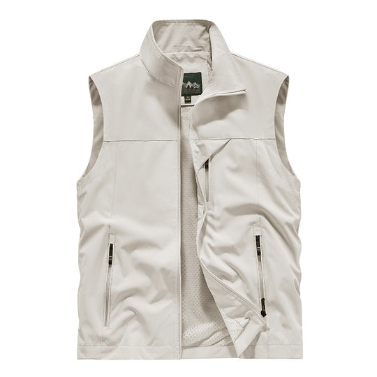 Herren Atmungsaktive Softshell-Utilityweste mit hohem Stehkragen, wasserabweisender Außenlage und mehrfachen Reißverschlusstaschen Shop Nory