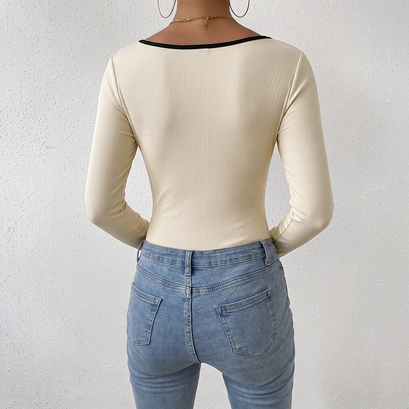 Damen Moderner Body mit V-Ausschnitt Shop Nory