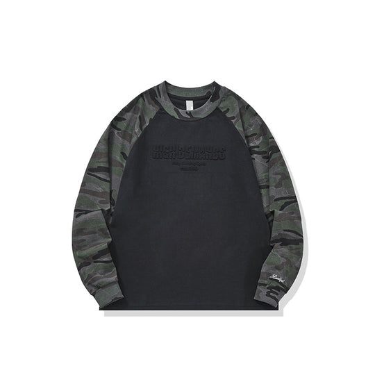 Unisex Oversize-Sweatshirt mit Camouflage-Raglanärmeln und geprägtetem Frontlogo Shop Nory
