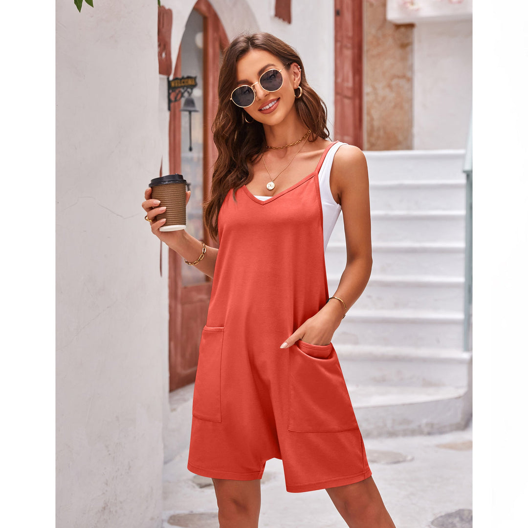 Damen sportlicher Jumpsuit mit praktischen Taschen und weitem Schnitt