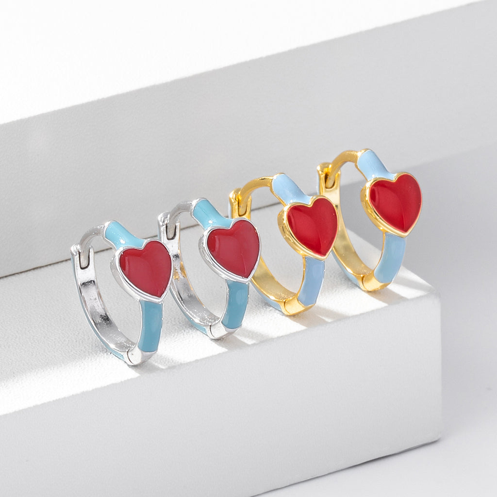 Damen Creolenohrringe mit herzförmigem Anhänger aus hochwertigem 925 Sterling Silber Shop Nory