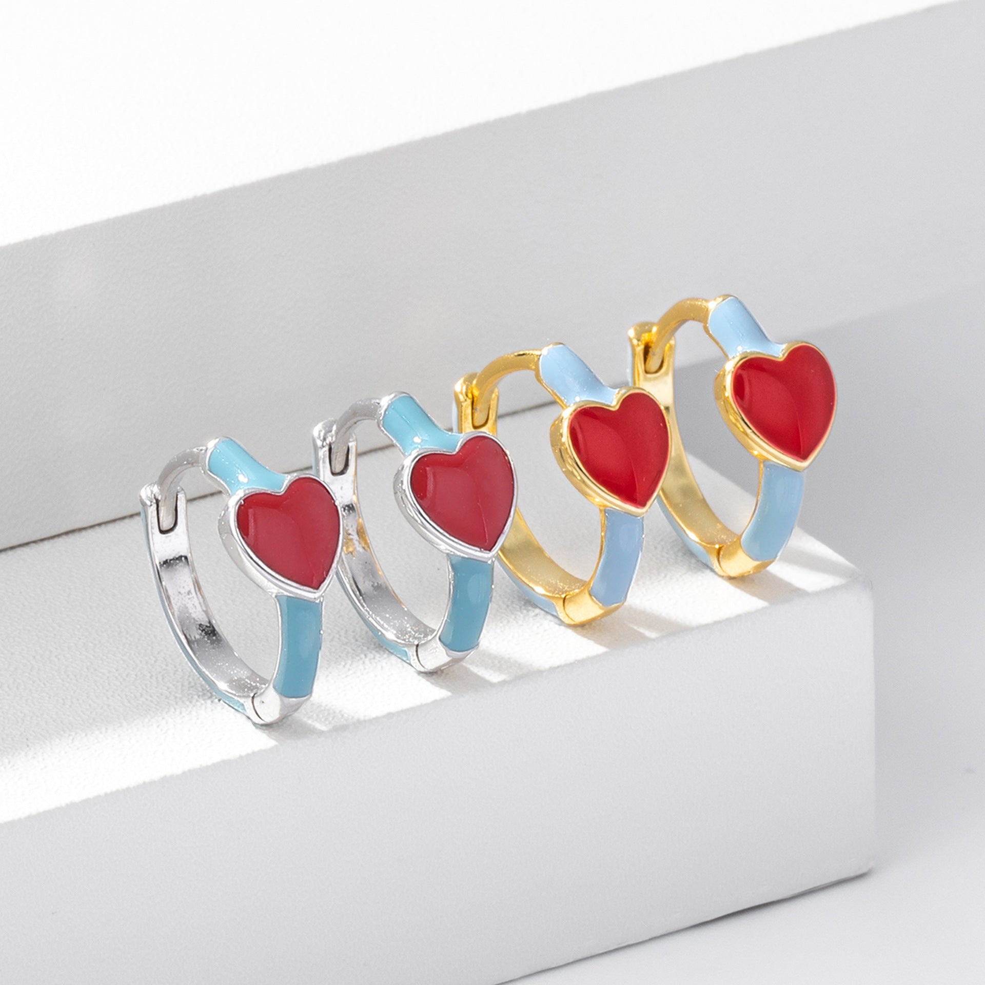 Damen Creolenohrringe mit herzförmigem Anhänger aus hochwertigem 925 Sterling Silber Shop Nory