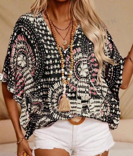 Lässiges Shirt mit V-Ausschnitt