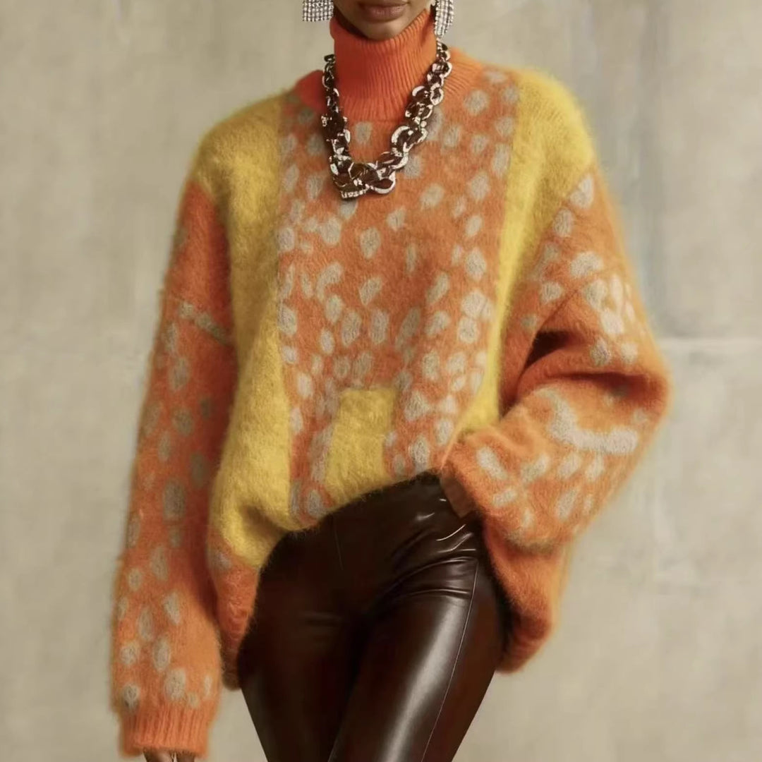 Damen nan kuscheliger Oversize-Pullover mit Rollkragen und Fellstruktur-Optik Shop Nory