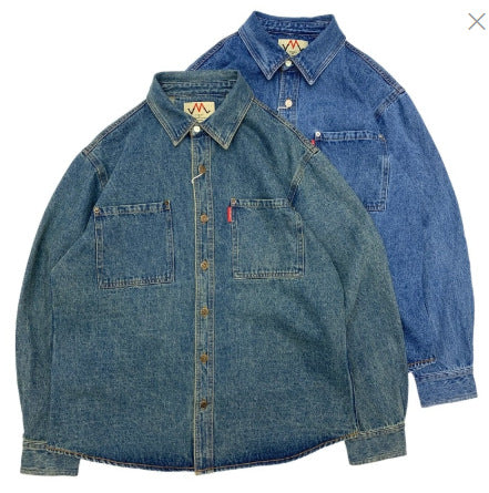 Herren Relaxed Denim-Hemdjacke mit aufgesetzten Brusttaschen und gerundetem Saum Shop Nory