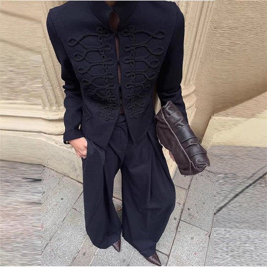 Damen Militärisch inspirierte Kurzjacke mit Kordel- und Hakenverzierung Shop Nory