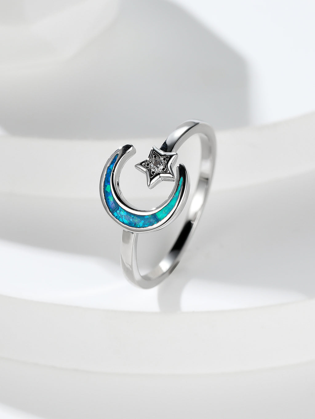 Damen Ring mit kunstvollem Mond- und Sternmotiv Shop Nory
