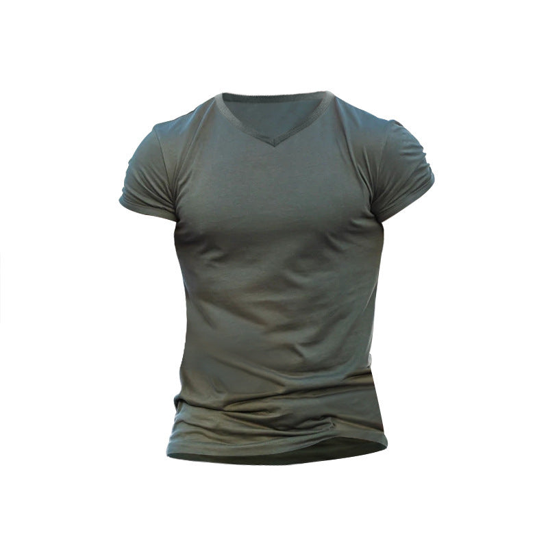 Herren V-Ausschnitt T-Shirt aus weichem Baumwollmix