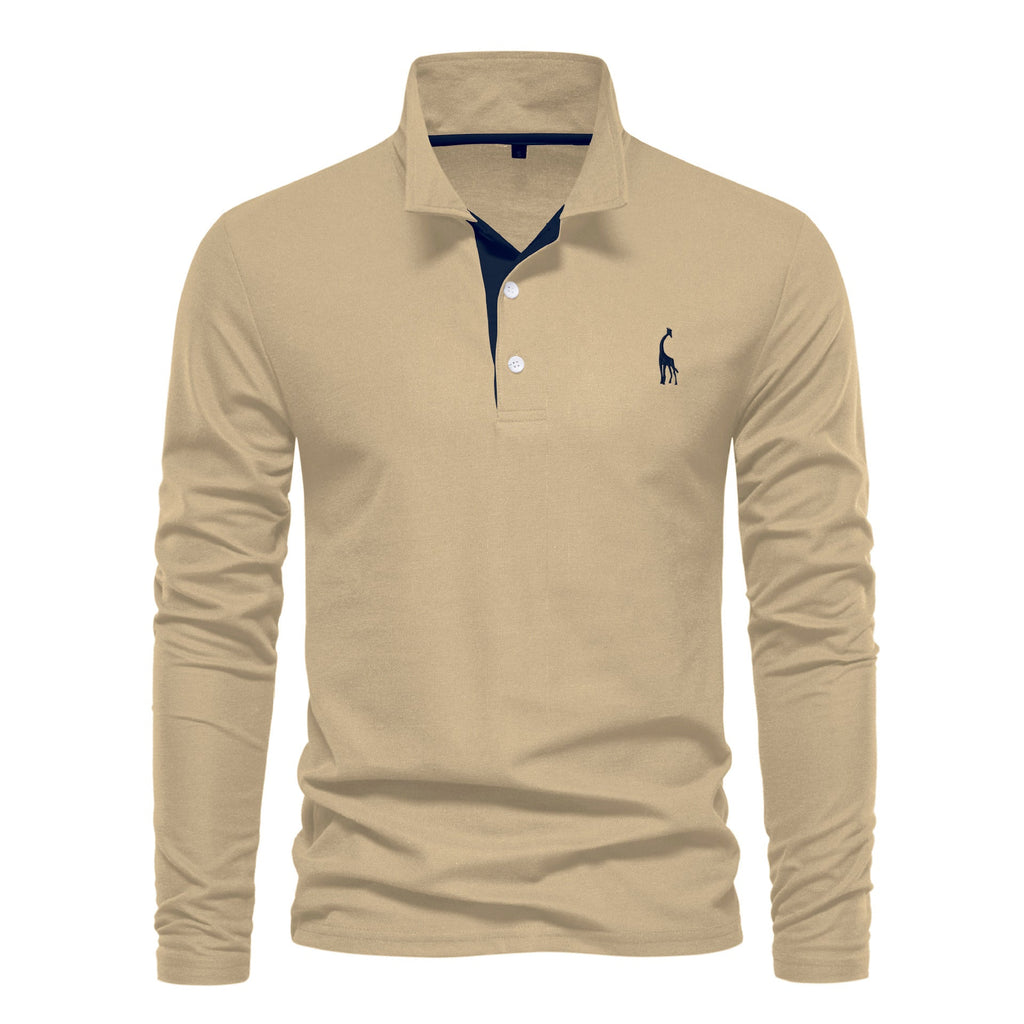 Herren Langarm Poloshirt mit modernem Kragen und atmungsaktiver Baumwollqualität ShopNory