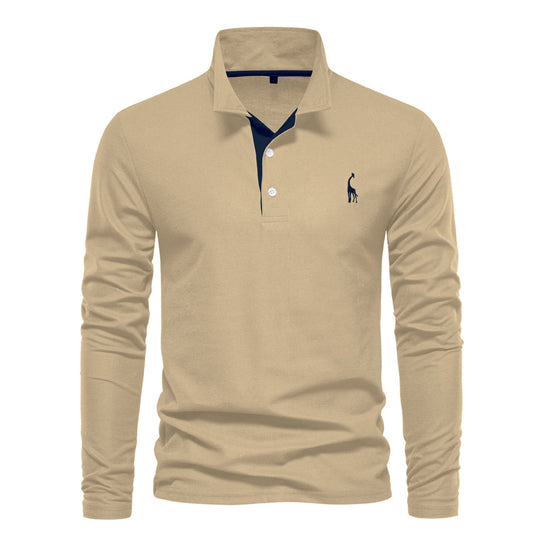 Herren Langarm Poloshirt mit modernem Kragen und atmungsaktiver Baumwollqualität ShopNory