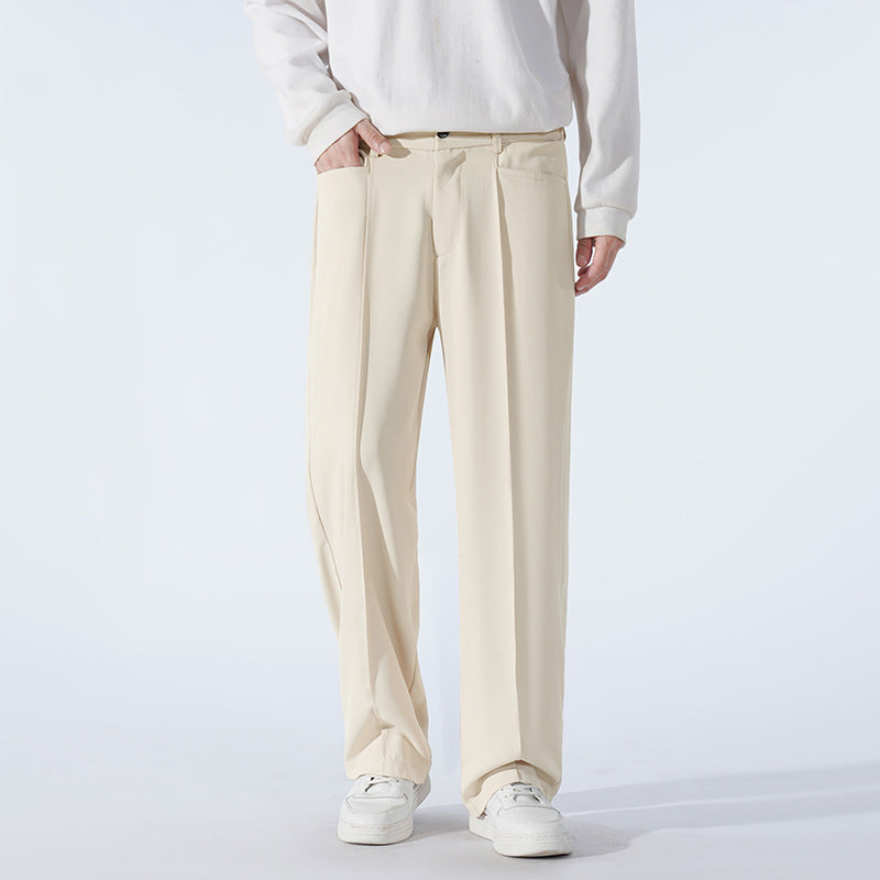 Herren Weite Crêpe‑Hose mit Bundfalte und gerader Bügelfalte Shop Nory
