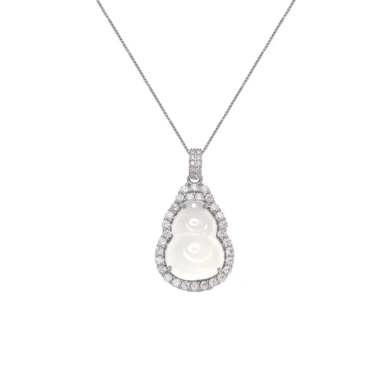 Damen luxuriöse und elegante Perlen-Halskette mit funkelndem Kristallbesatz Shop Nory