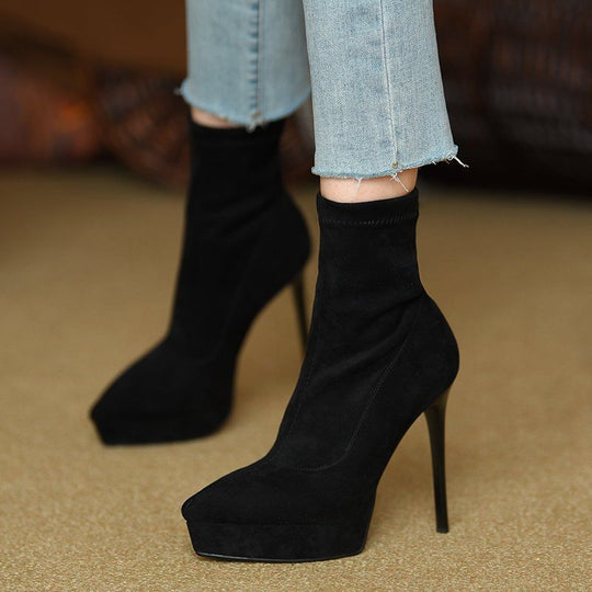 Damen Sock-Stiefelette mit Plateau und hohem Stiletto Shop Nory