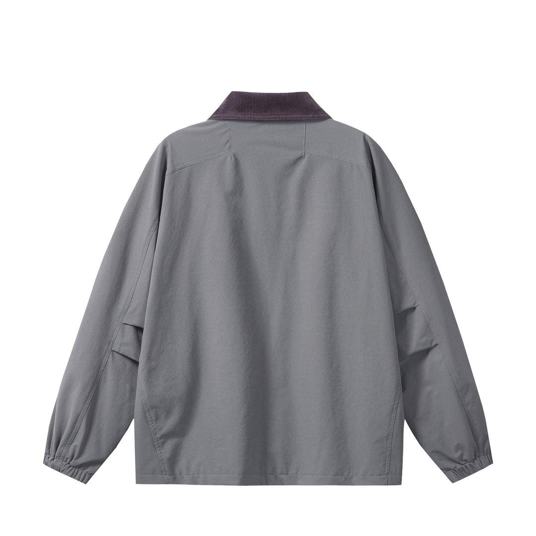 Unisex Kurz geschnittener Boxy-Blouson mit Cordkragen, Reißverschluss und Utility-Pattentaschen Shop Nory