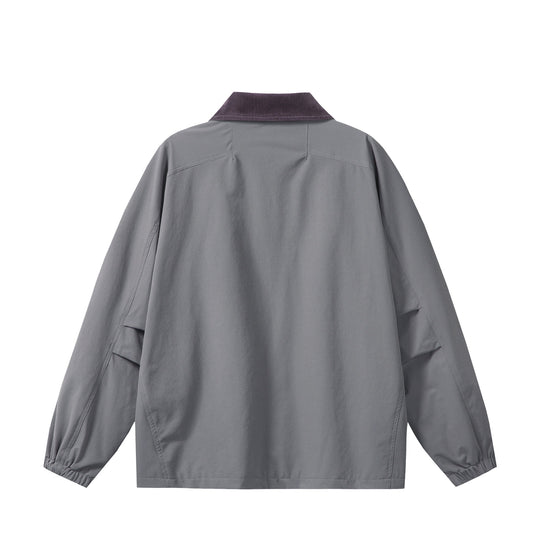 Unisex Kurz geschnittener Boxy-Blouson mit Cordkragen, Reißverschluss und Utility-Pattentaschen Shop Nory