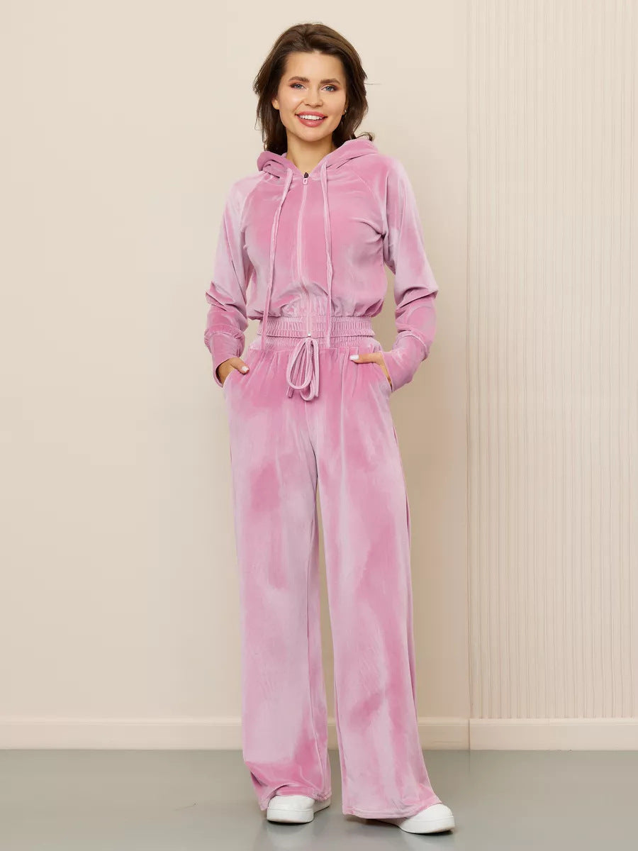 Minimalismus Fleece Kapuzenpullover und Jogginghose Zweiteiler Satz