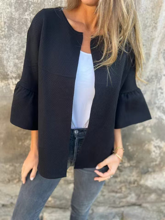 Damen Kurzjacke aus Strukturstrick mit 3/4 Ballonärmeln Shop Nory