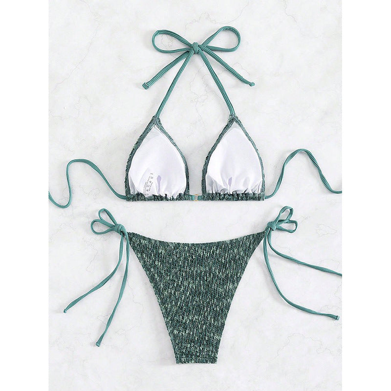 Damen Triangel-Bikini mit verspieltem Knotendesign Shopnory