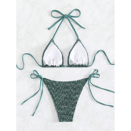 Damen Triangel-Bikini mit verspieltem Knotendesign Shopnory