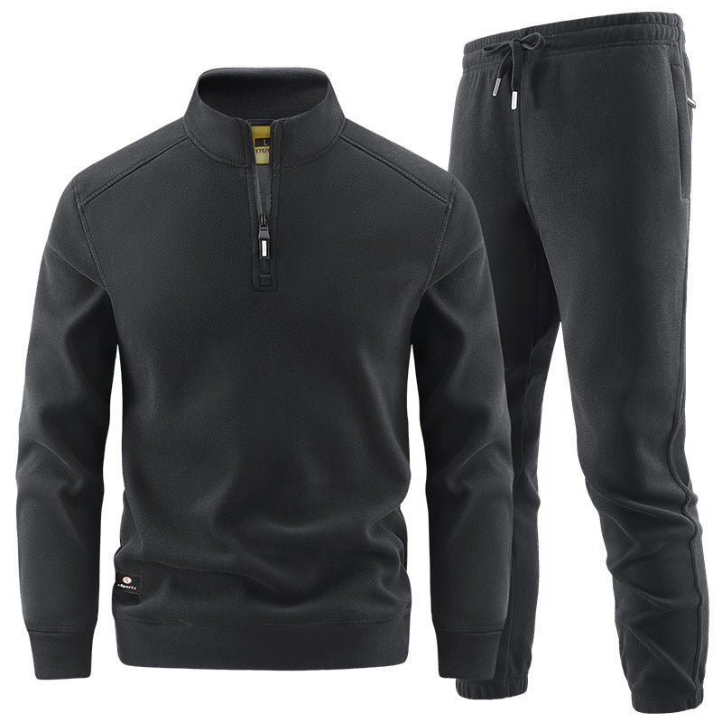Herren Fleece-Trainingsset mit Stehkragen und Elastikbund Shop Nory