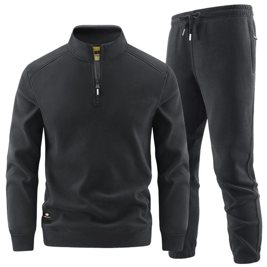 Herren Fleece-Trainingsset mit Stehkragen und Elastikbund Shop Nory