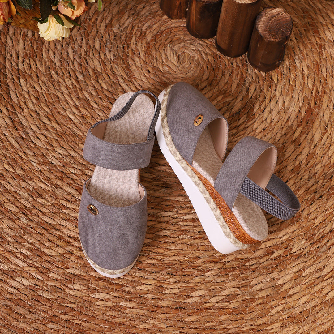 Damen komfortable Keil-Sandalen mit elastischen Riemen