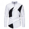 Herren Designer Hemd mit asymmetrischem Farbblock