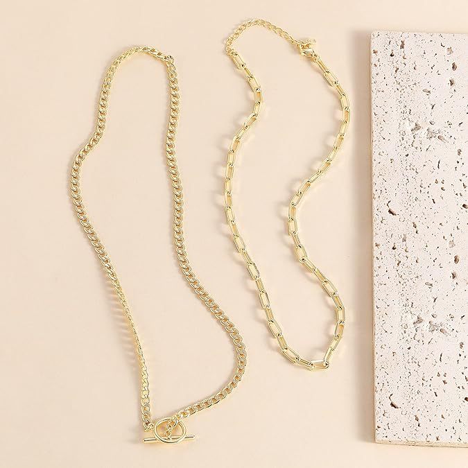 Damen Halskette mit doppeltem Gliederdesign und elegantem Toggle-Verschluss Shop Nory