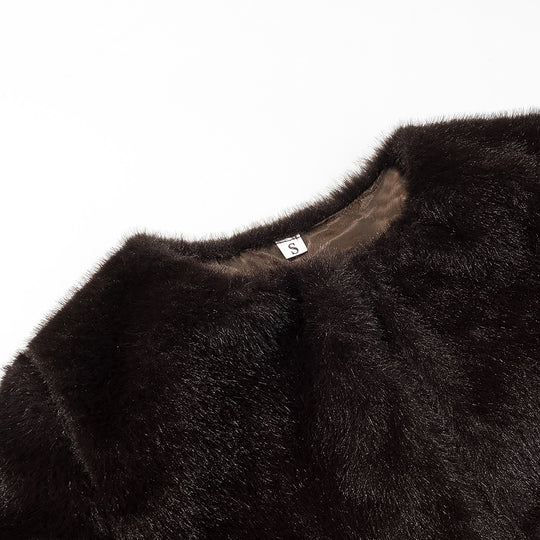 Damen Kurzgeschnittener Kunstfell-Bolero mit 3/4-Ärmeln Shop Nory