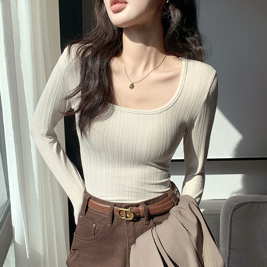 Damen Langarm Rippshirt Shop Nory