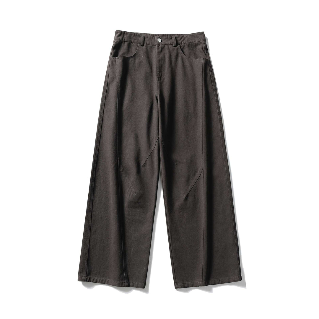 Damen Hochtaillierte weite Culotte‑Hose aus Baumwoll‑Twill mit Ziersteilnähten Shop Nory