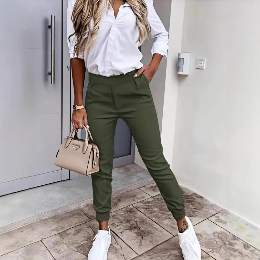 Damen bequeme Slim-Fit Chino-Hose